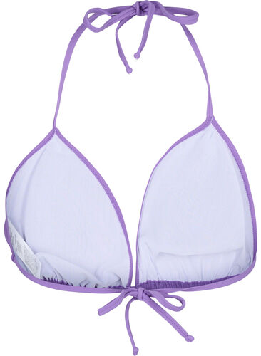 Ensfarvet trekants bikini bh, Royal Lilac, Packshot image number 1