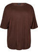L&oslash;s T-shirt i viskosejersey, Brun, Packshot image number 0
