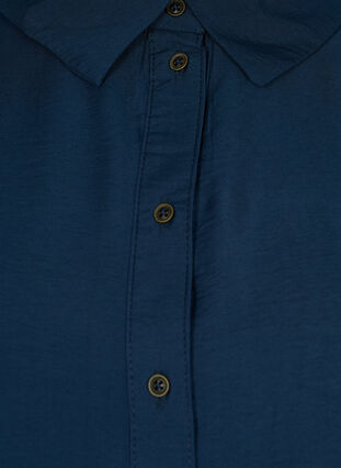 Viskose skjortekjole med flæsekant, Navy Blazer, Packshot image number 2