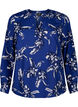FLASH - Langærmet bluse med print, Navy Blazer Flower, Packshot image number 0