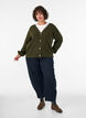 Cardigan med V-hals og ribstruktur, Gr&oslash;n, Model image number 1