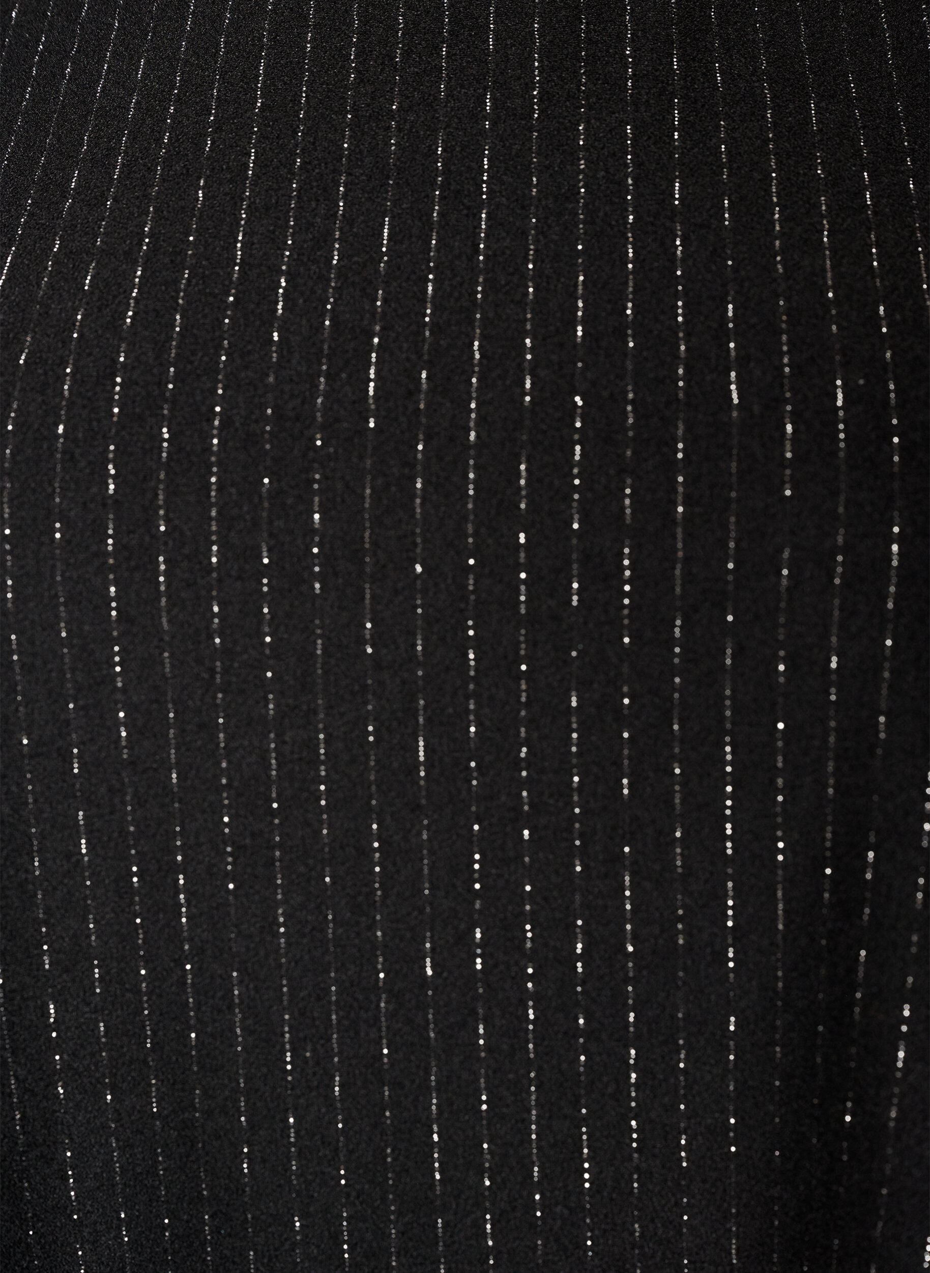 ZizziPeplumbluse med glimmerstriber, Sort, Packshot image number 2
