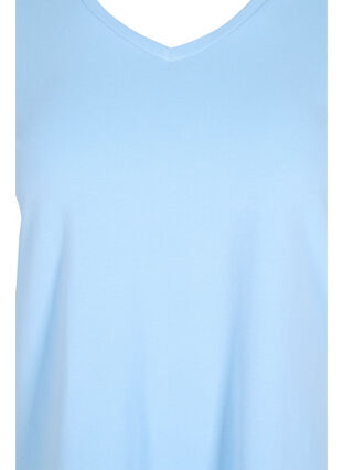 Basis t-shirt med v-hals, Chambray Blue, Packshot image number 2