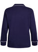 Bomulds pyjamas-skjorte med brystlomme, Bl&aring;, Packshot image number 1