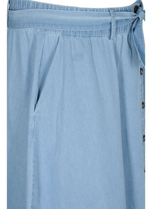 Løs denim nederdel med knapper, Light blue denim, Packshot image number 3
