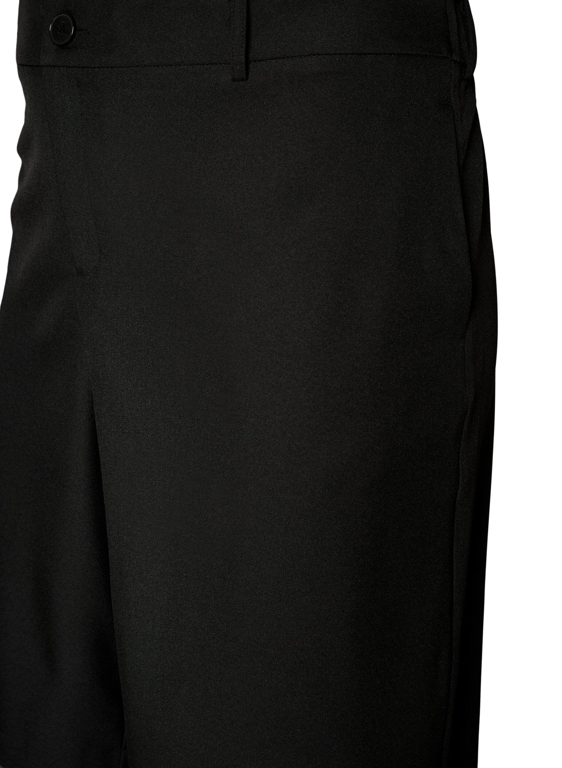 ZizziL&oslash;se bermudashorts med h&oslash;j talje, Sort, Packshot image number 2