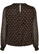 Prikket chiffonbluse med transparente &aelig;rmer, Brun, Packshot image number 1