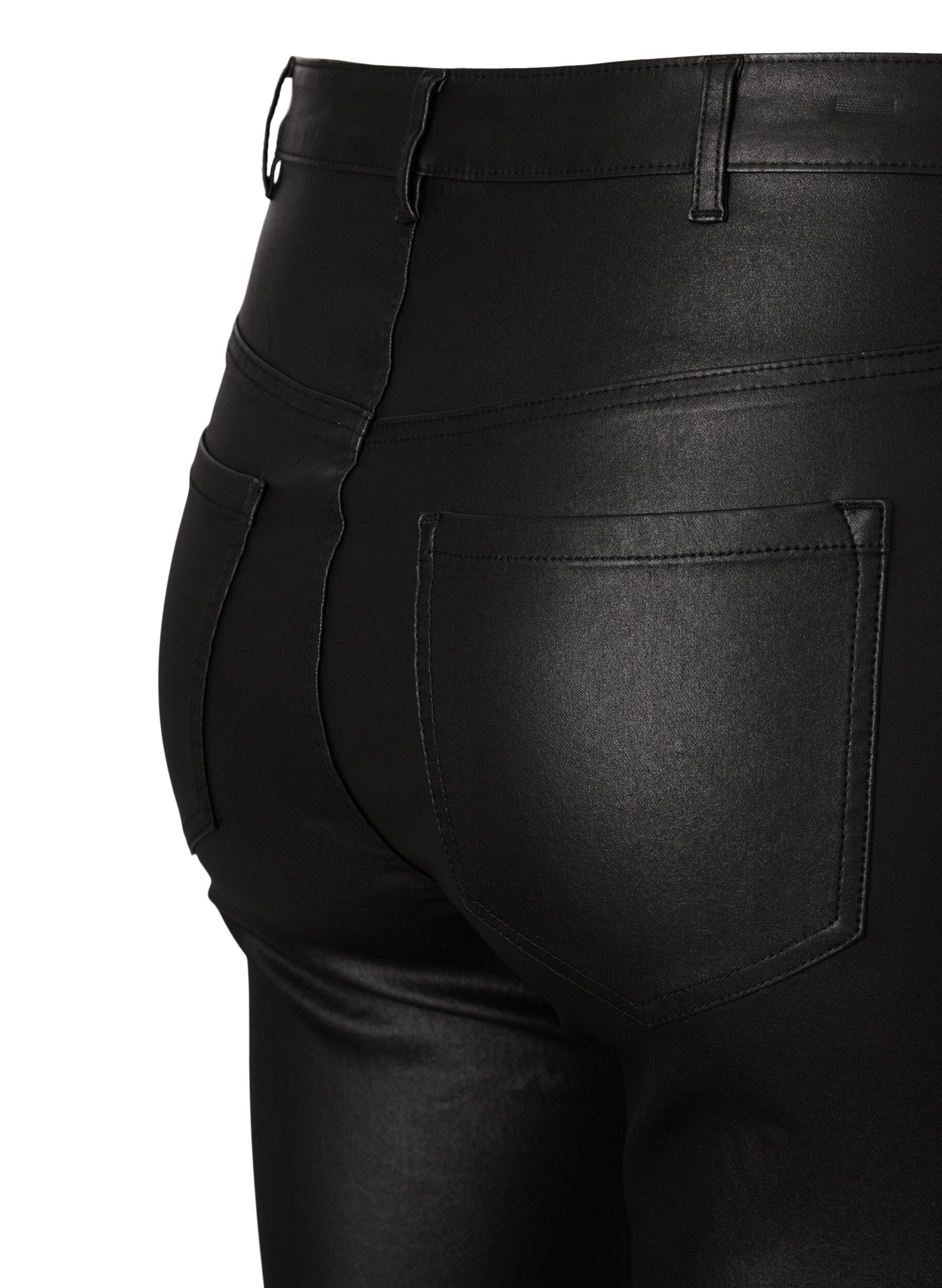 Zizzi Coated Ellen jeans med bootcut, Black, Packshot image number 3