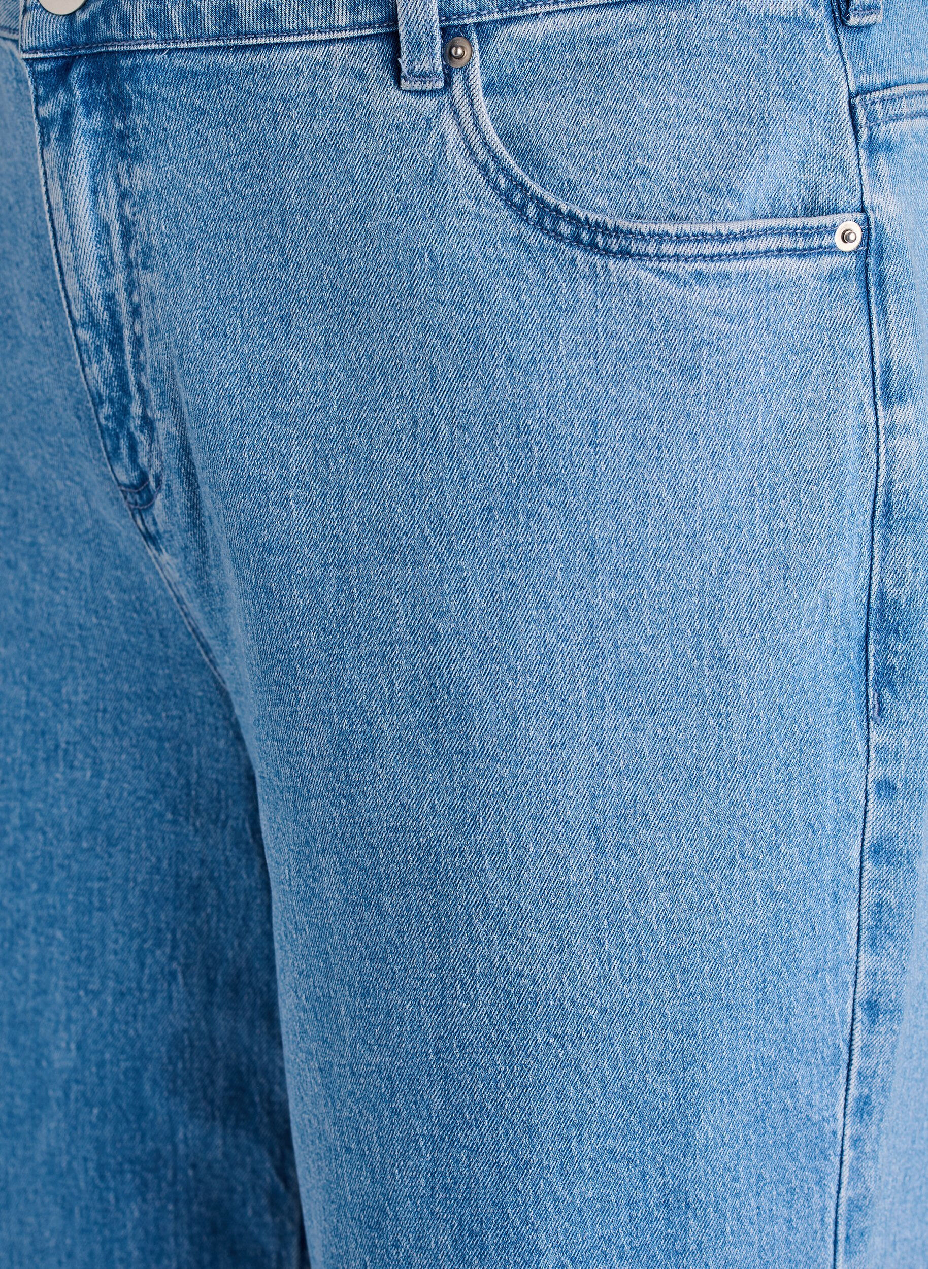 Zizzi Wide leg jeans med h&oslash;j talje, Bl&aring;, Packshot image number 2