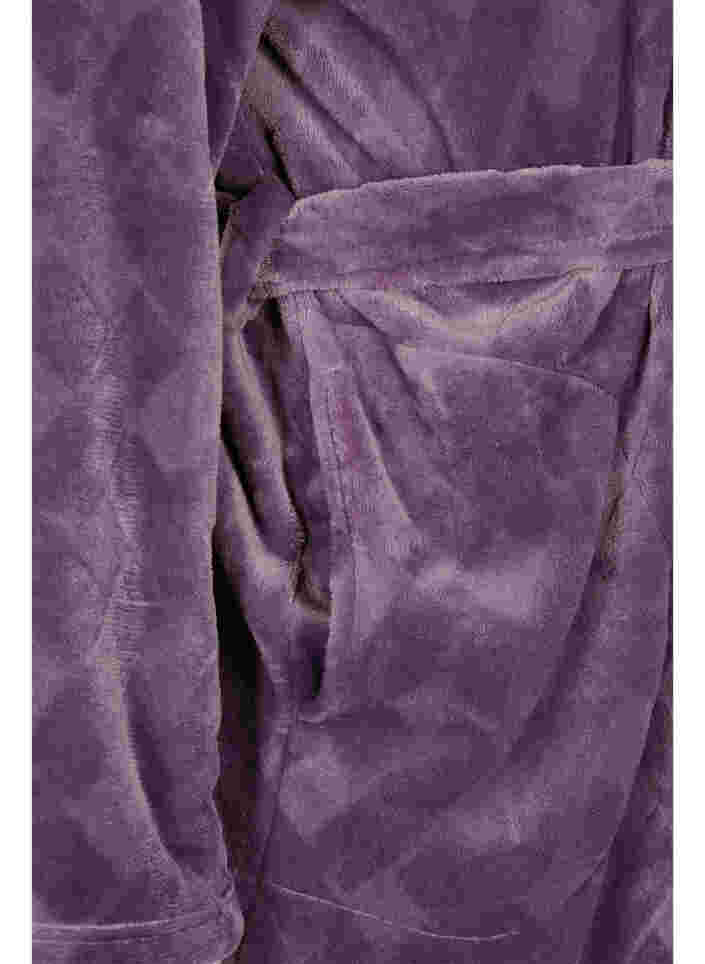 Morgenkåbe med lynlås og lommer, Vintage Violet, Packshot image number 3