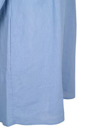 Kort kjole i bomuldsmix med hør, Faded Denim, Packshot image number 3