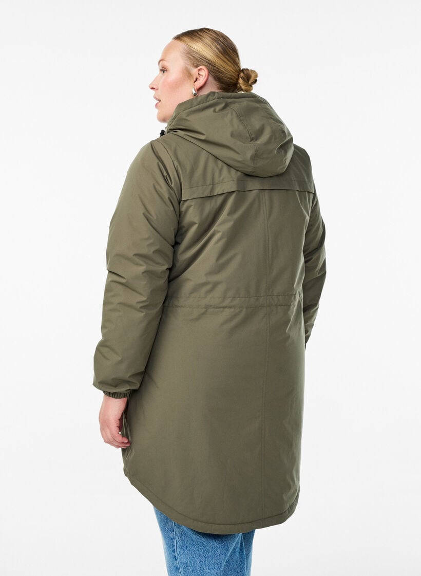 Let vatteret parka med h&aelig;tte , Gr&oslash;n, Model image number 2