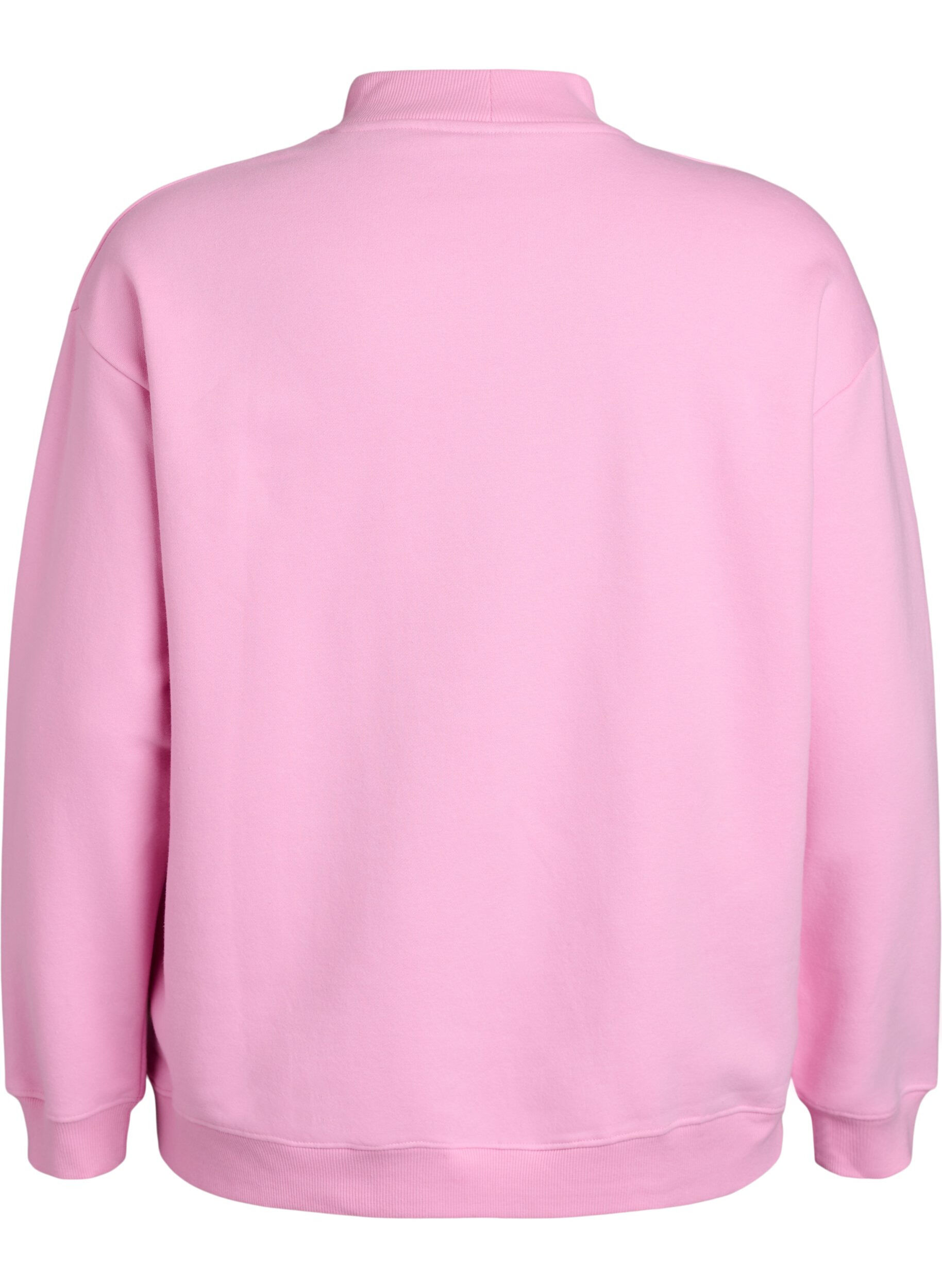 Zizzi Sweatshirt med h&oslash;j krave og lange &aelig;rmer, Lyser&oslash;d, Packshot image number 1