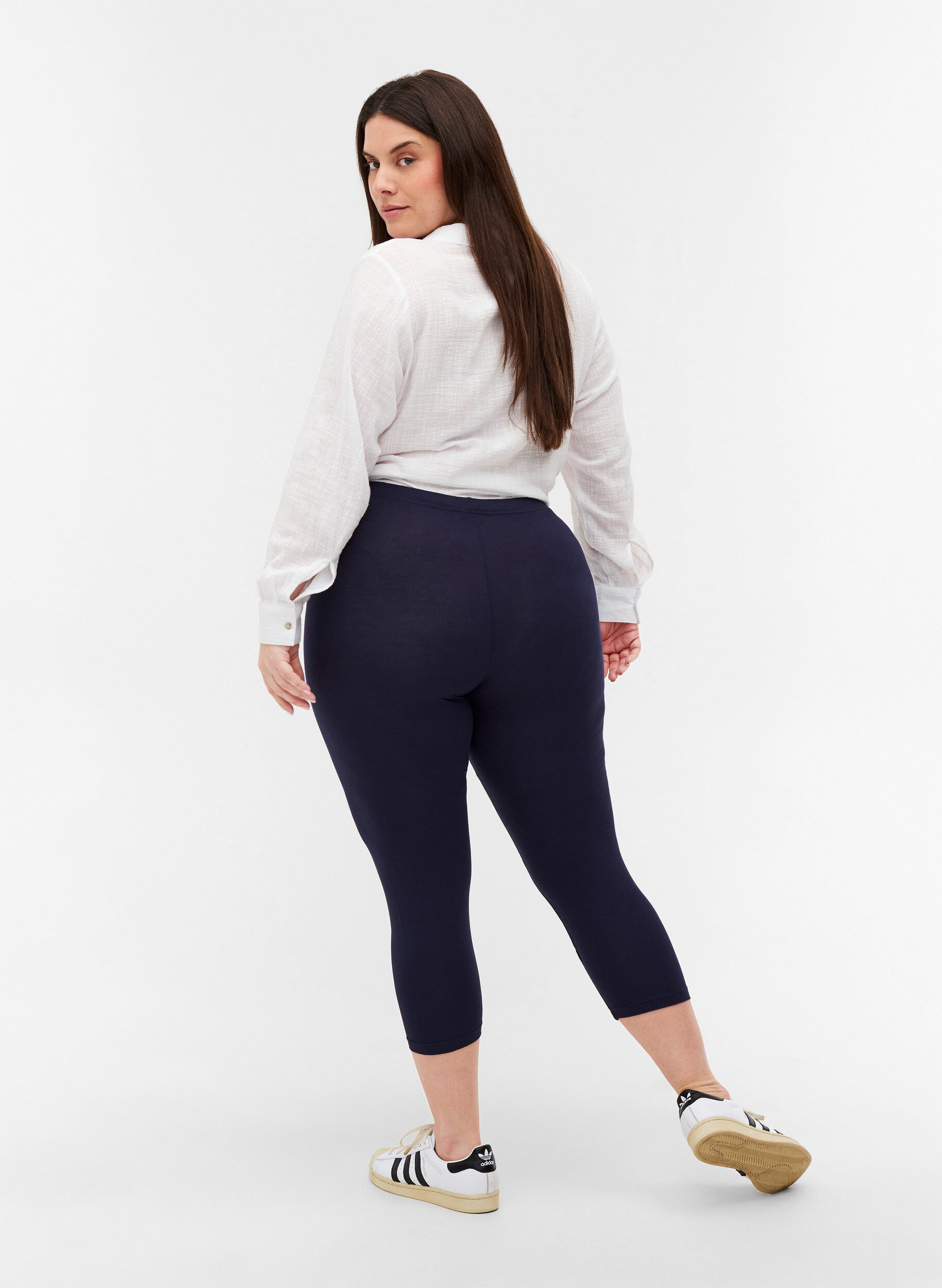 Zizzi Basis 3/4 leggings, Night Sky, Model image number 1
