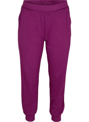Sweatbukser med lommer, Dark Purple, Packshot image number 0