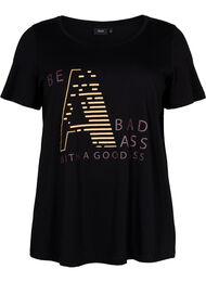 Trænings t-shirt med print, Black w. Bad Ass