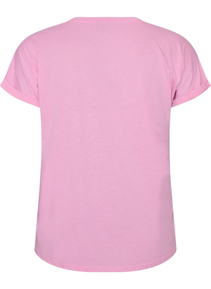 Kort&aelig;rmet t-shirt i bomuldsblanding, Lyser&oslash;d, Packshot image number 1