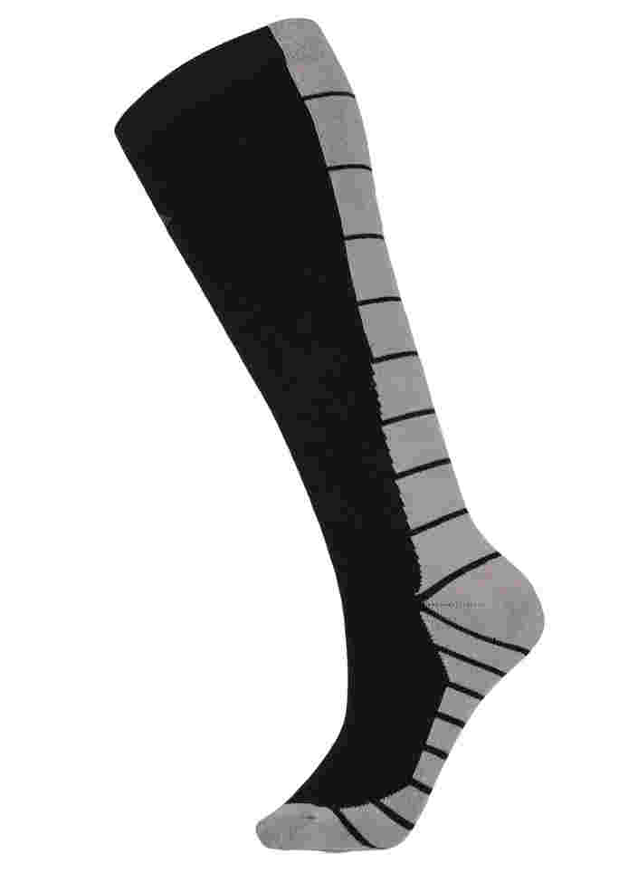Skistrømper i bomuld, Black/Medium Grey, Packshot
