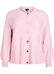 Cardigan i bl&oslash;d strik med guldfarvede knapper, Lyser&oslash;d, Packshot image number 0
