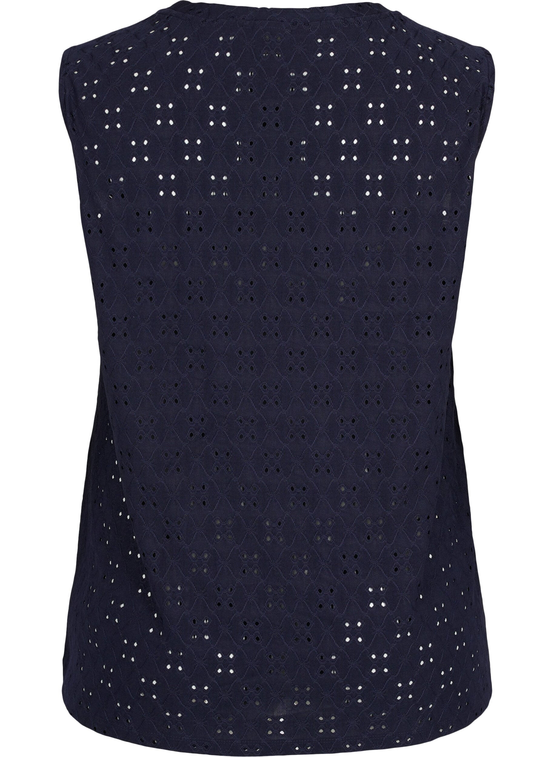 Zizzi Top med broderi anglaise, Night Sky, Packshot image number 1