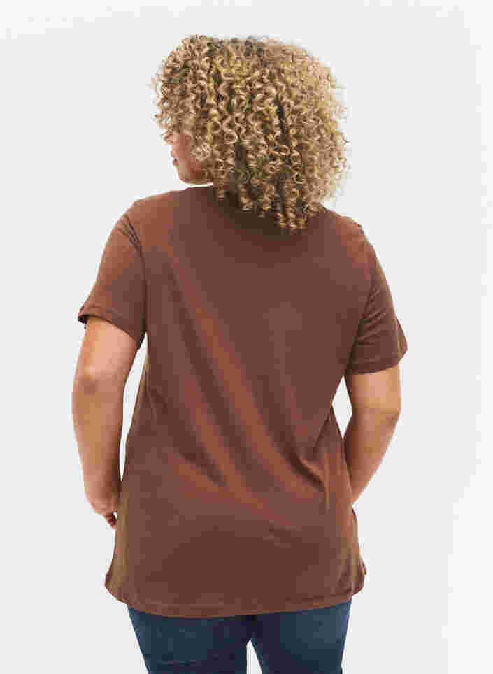 Bomulds t-shirt med korte ærmer, Chestnut Change, Model image number 1