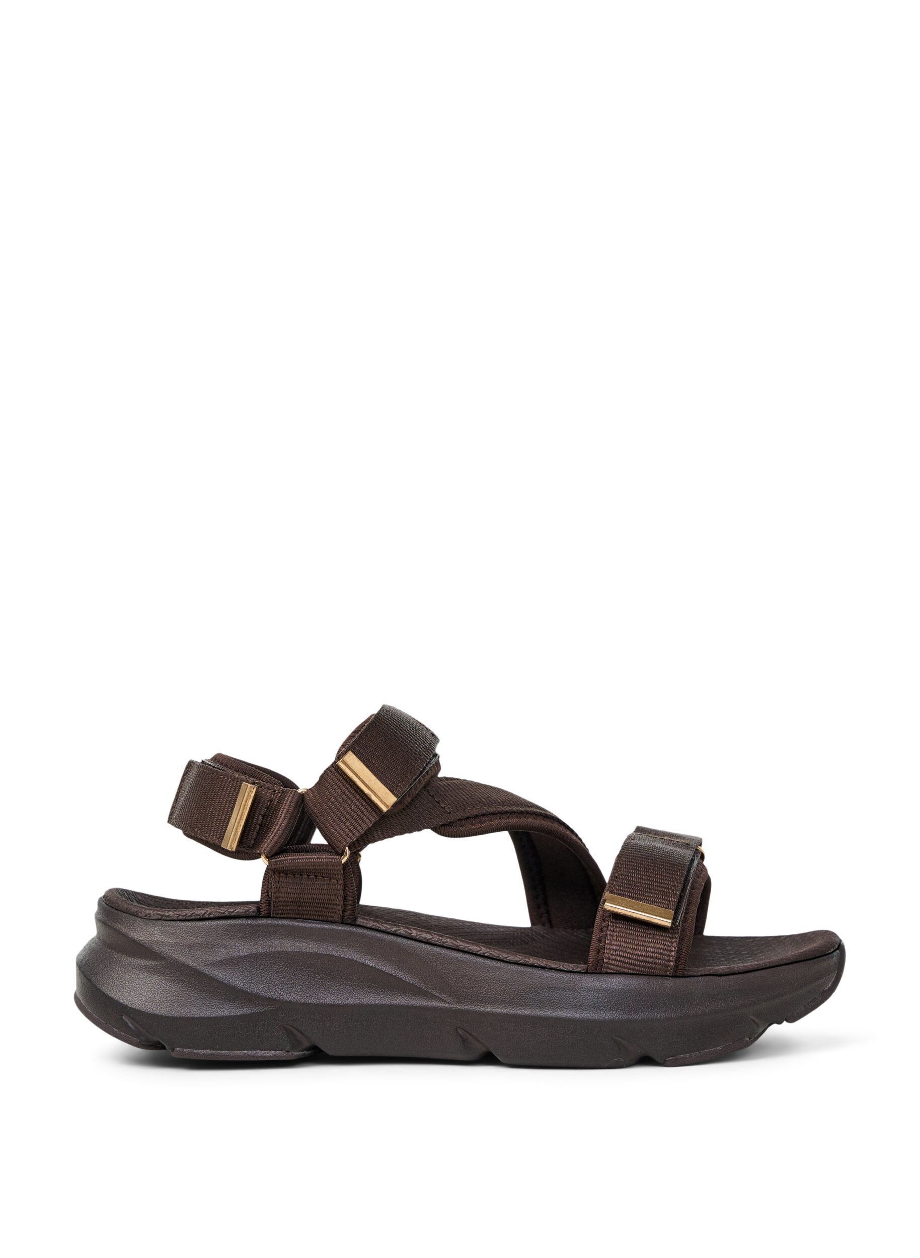 Komfortsandal med velcro og svangst&oslash;tte