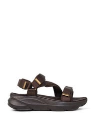 Komfortsandal med velcro og svangst&oslash;tte, Brun