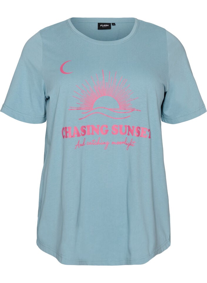 T-shirt med motiv, Bl&aring;, Packshot image number 0
