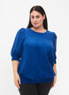 Smock bluse med lyocell (TENCEL™), Strong Blue, Model image number 0