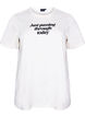 T-shirt i bomuld med tekstprint, Hvid, Packshot image number 0