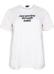 T-shirt i bomuld med tekstprint, Hvid