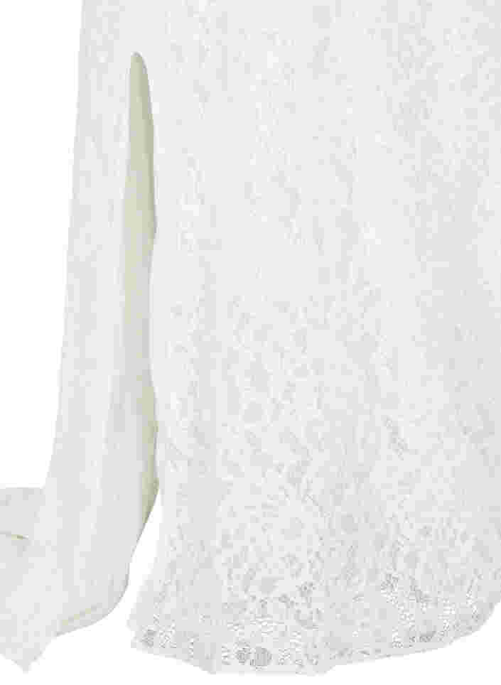 Blonde brudekjole med slids, Star White, Packshot image number 3