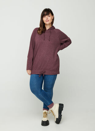 Sweatshirt med justerbar bund, Fudge Mel. , Model image number 2