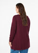 Strikbluse i bomulds-viskosemix, M&oslash;rk Bordeaux, Model image number 2