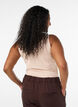 Ensfarvet basis top i bomuld, Beige, Model image number 2