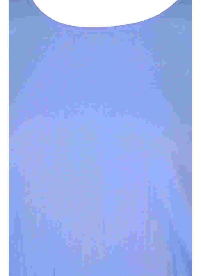 Kortærmet bomuldsbluse med smock, Wedgewood, Packshot image number 2