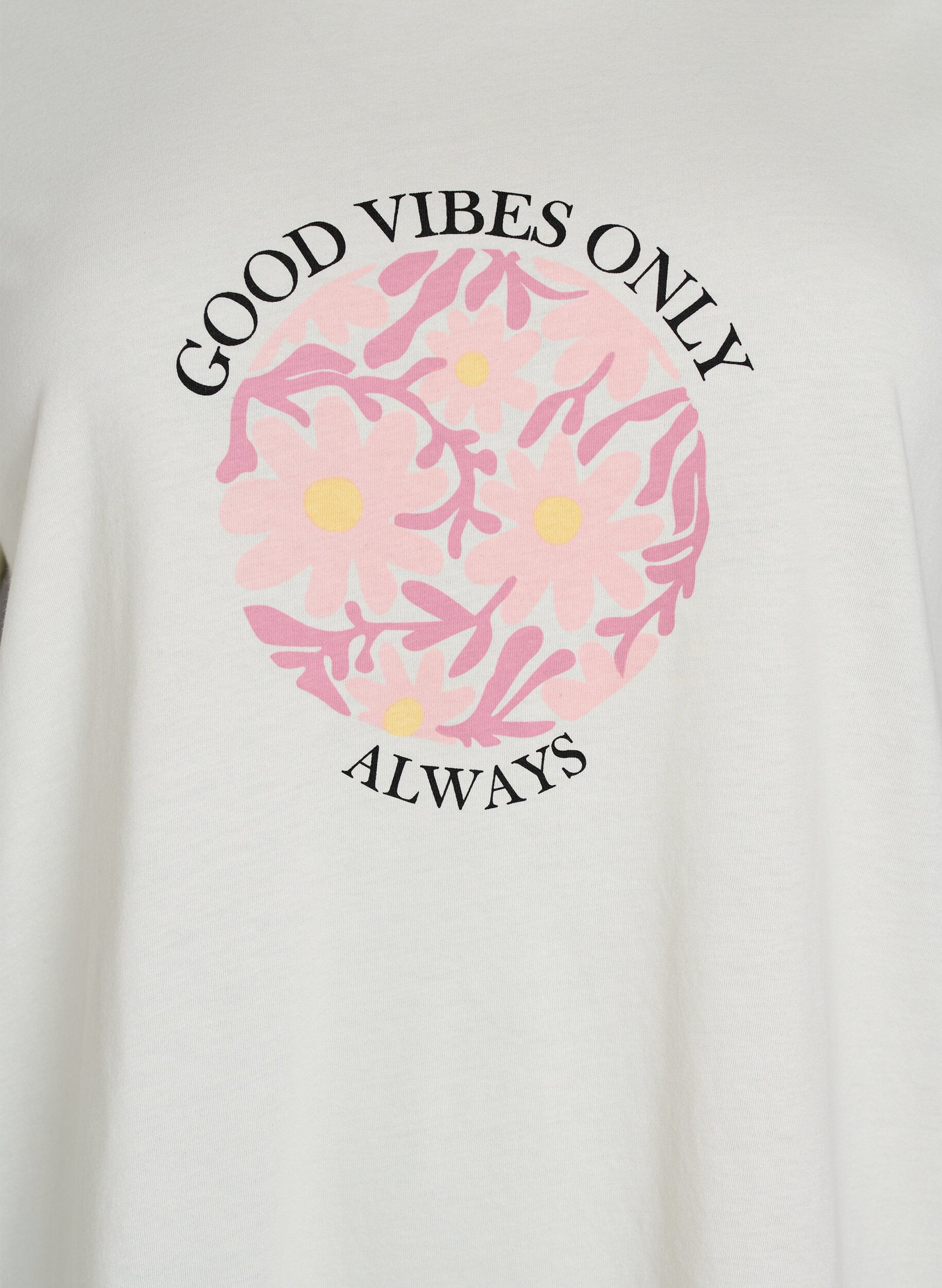 Zizzi T-shirt med motiv, Vanilla, Packshot image number 2