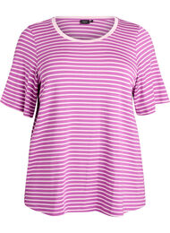 T-shirt med TENCEL&trade; Lyocell og striber, Lilla