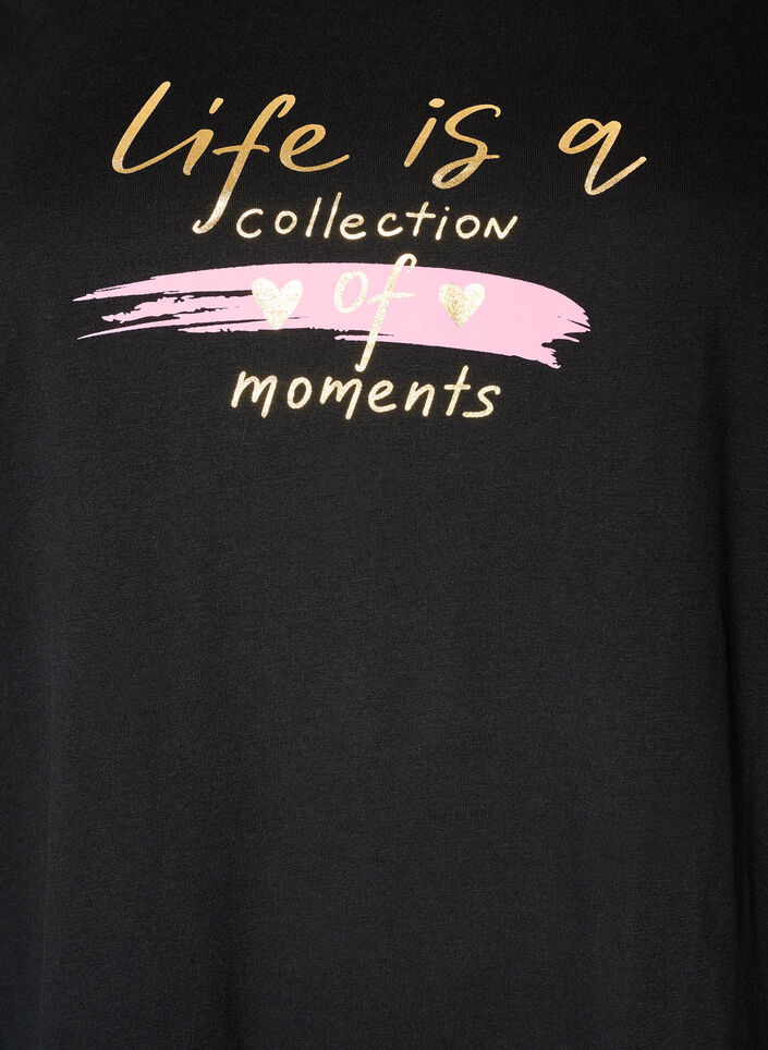 T-shirt med motiv, Sort, Packshot image number 2