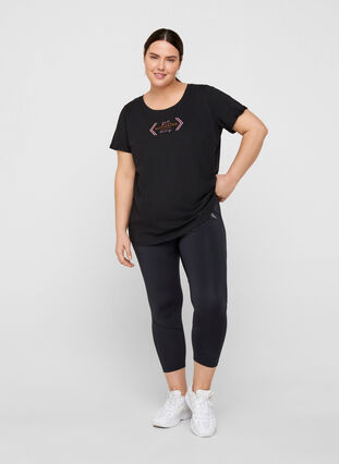 Trænings t-shirt med print, Black Motivated, Model image number 2