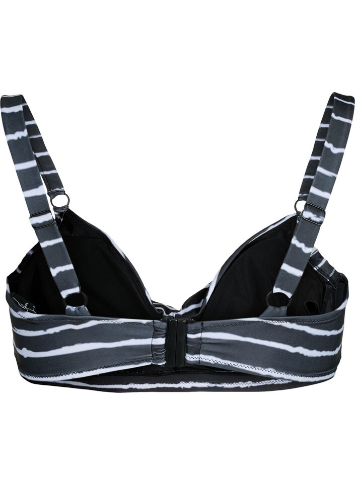 Printet bikini bh med bøjle, Black White Stripe, Packshot image number 1