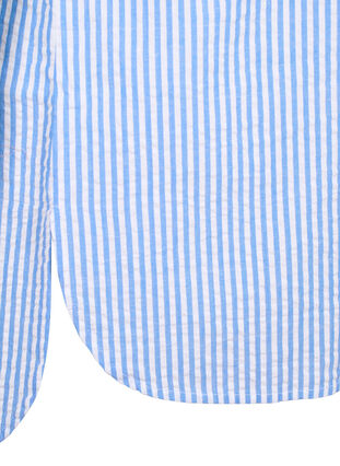 Stribet skjorte med brystlommer, Light Blue Stripe , Packshot image number 3