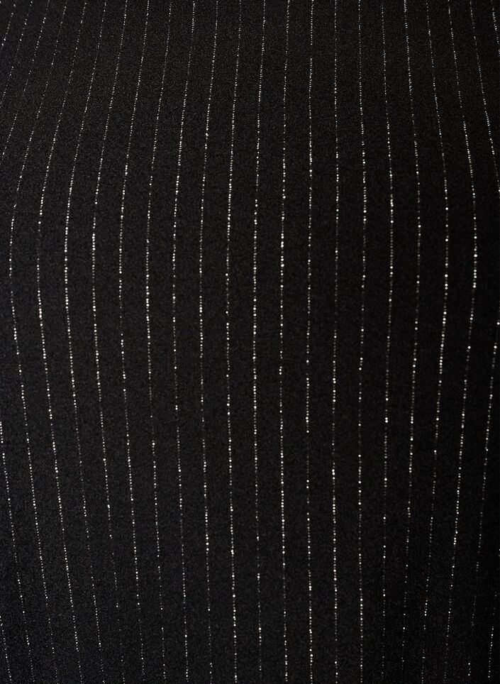 Kort A-formet kjole med glimmerstriber, Sort, Packshot image number 2