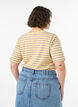 Stribet t-shirt med ribstruktur, Gul, Model image number 2