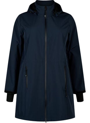 Softshell jakke med aftagelig hætte, Night Sky, Packshot image number 0