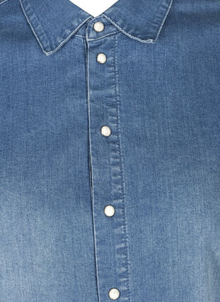 Denimskjorte med pufærmer, Blue denim, Packshot image number 2
