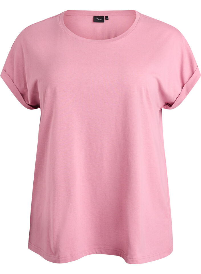 Kort&aelig;rmet t-shirt i bomuldsblanding, Lyser&oslash;d, Packshot image number 0