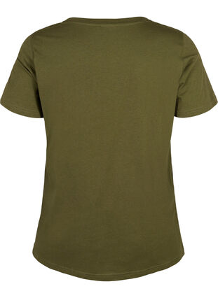 Bomulds t-shirt med front tryk, Ivy Green MADE WITH, Packshot image number 1