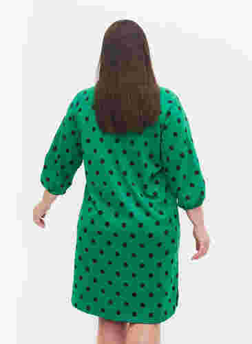 Prikket kjole med 3/4 ærmer, Jolly Green Dot, Model image number 1