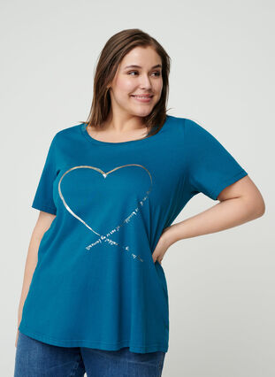 Kortærmet t-shirt med print, Blue Coral, Model image number 0